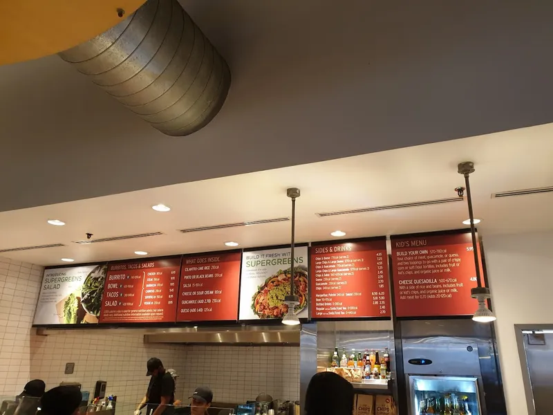 menu of Chipotle Mexican Grill