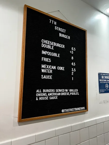 menu of 7th Street Burger Chelsea