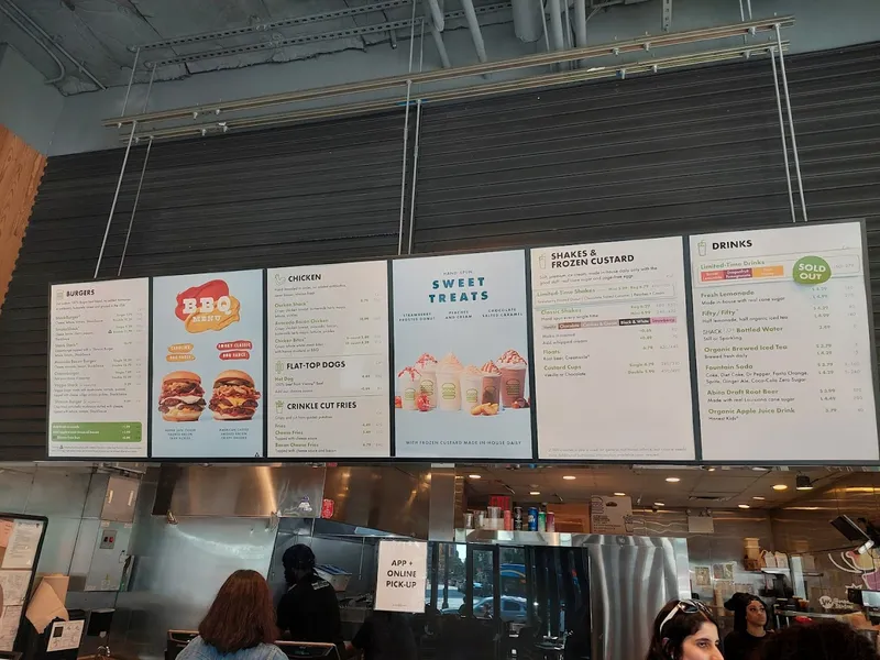 menu of Shake Shack Dumbo