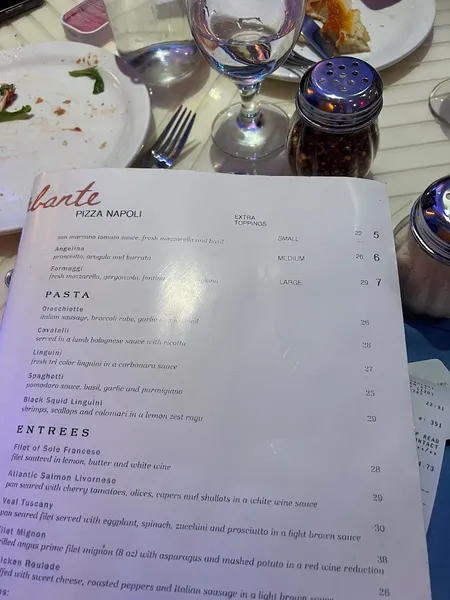 menu of Birbante