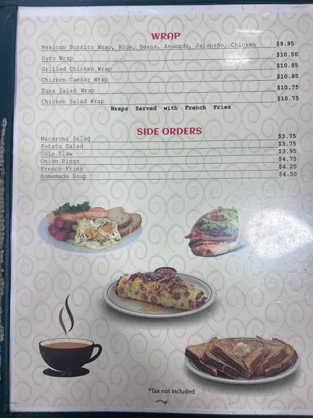 menu of Mike's Coffee Shop