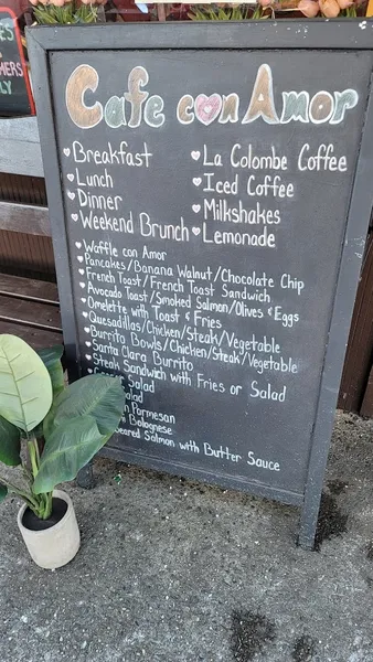 menu of Cafe Con Amor