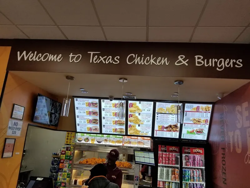 menu of Tex’s Chicken & Burgers