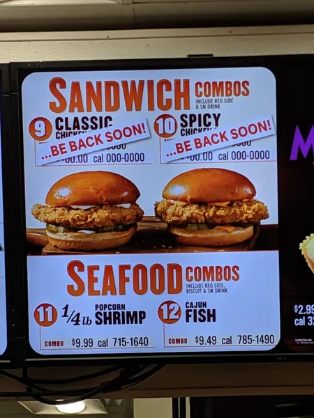 menu of Popeyes Louisiana Kitchen