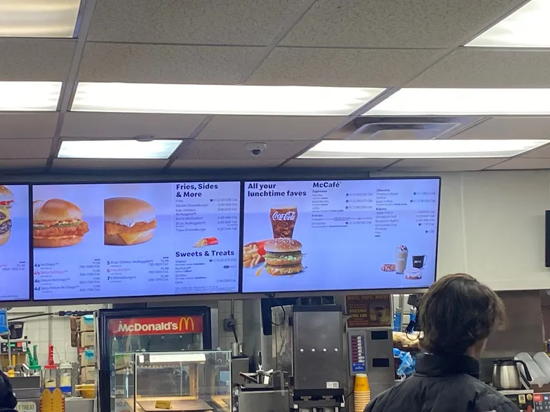 menu of McDonald's