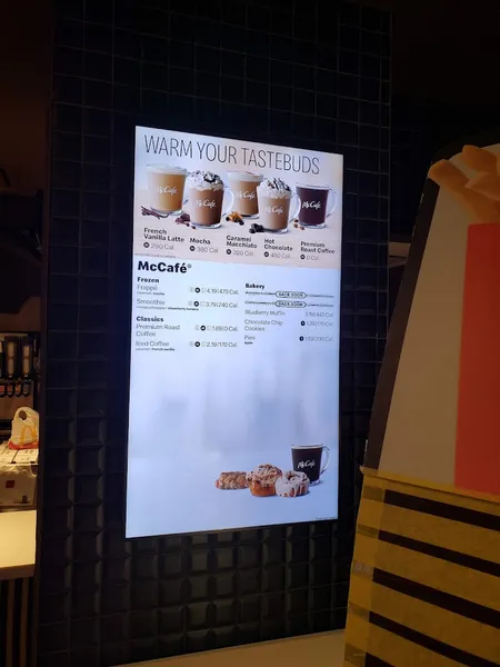 menu of McDonald's