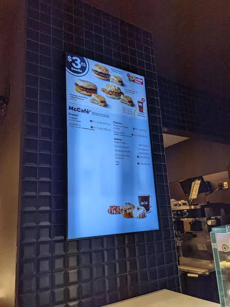 menu of McDonald's