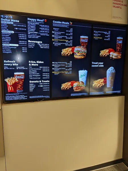 menu of McDonald's