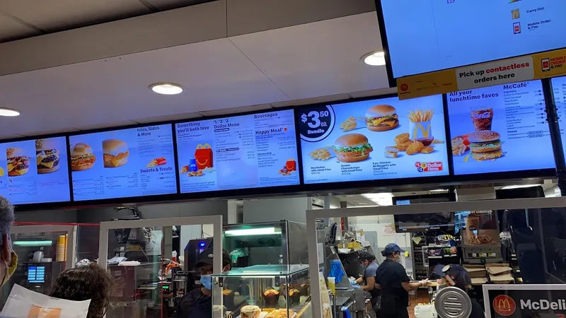 menu of McDonald's