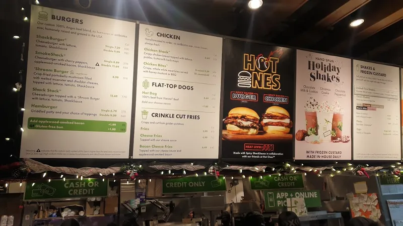 menu of Shake Shack Theater District