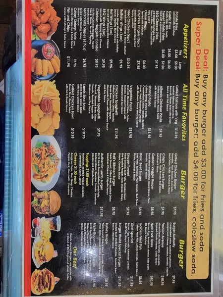 menu of BURGER WORLD - Best Halal Burgers in New York City