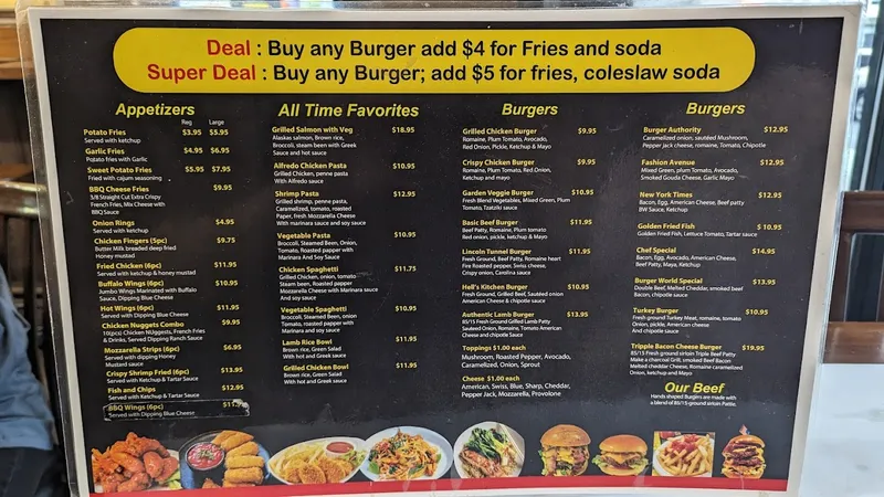 menu of BURGER WORLD - Best Halal Burgers in New York City