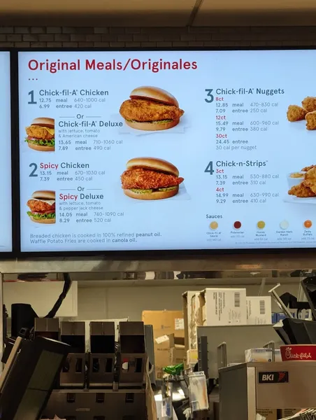 menu of Chick-fil-A