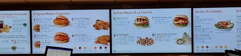 menu of Chick-fil-A