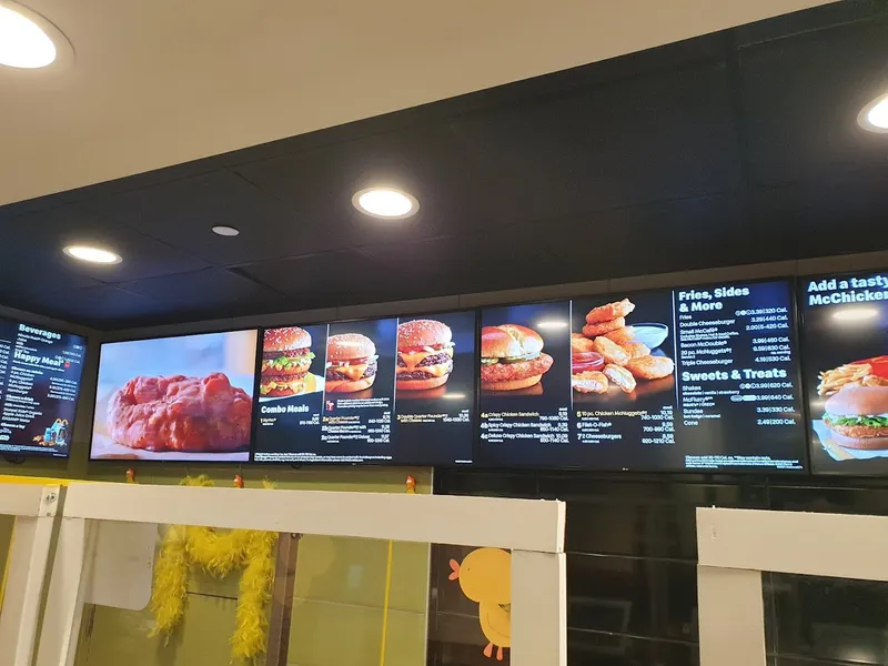 menu of McDonald's