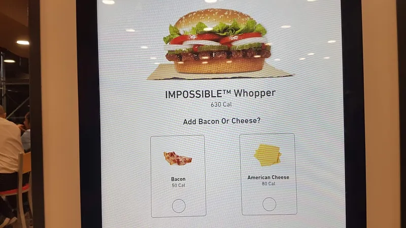 menu of Burger King