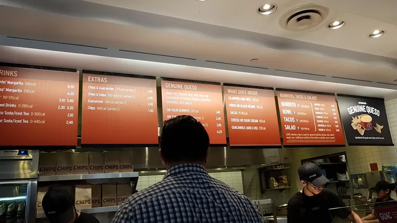 menu of Chipotle Mexican Grill