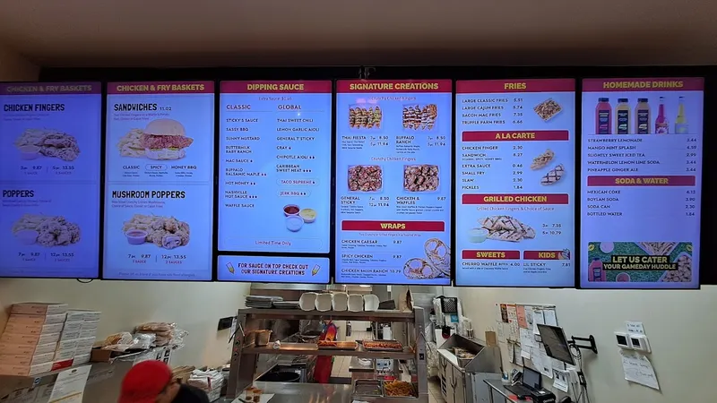 menu of Sticky's