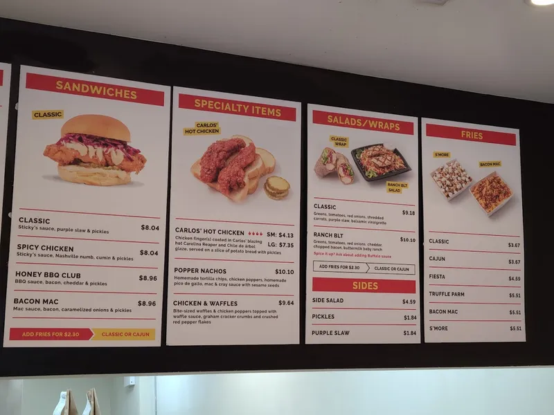 menu of Sticky's