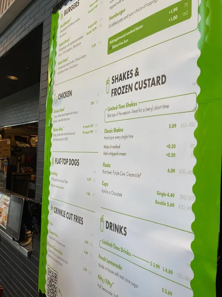 menu of Shake Shack Astor Place