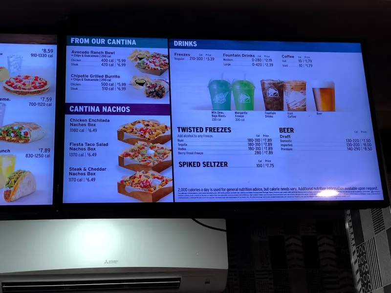 menu of Taco Bell