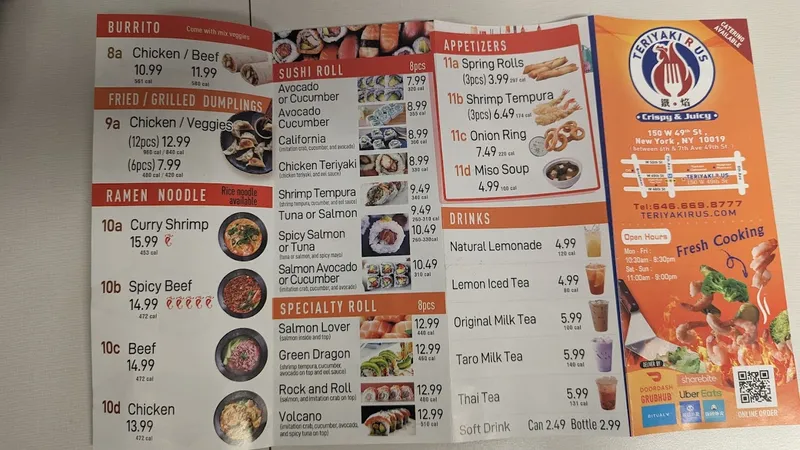 menu of Teriyaki R Us - Times Square