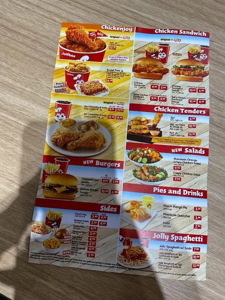 menu of Jollibee