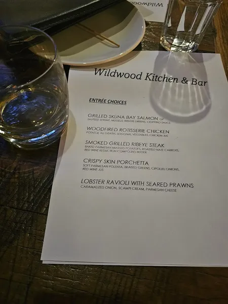 menu of Wildwood Kitchen & Bar