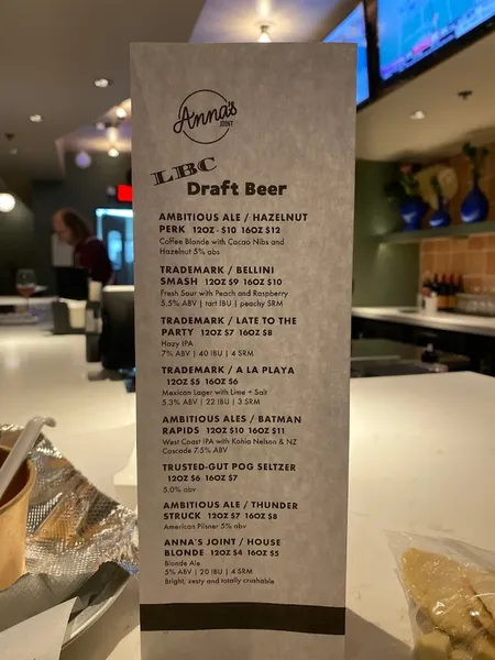 menu of Anna's Joint - Neighborhood Pub