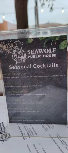 menu of Seawolf Public House