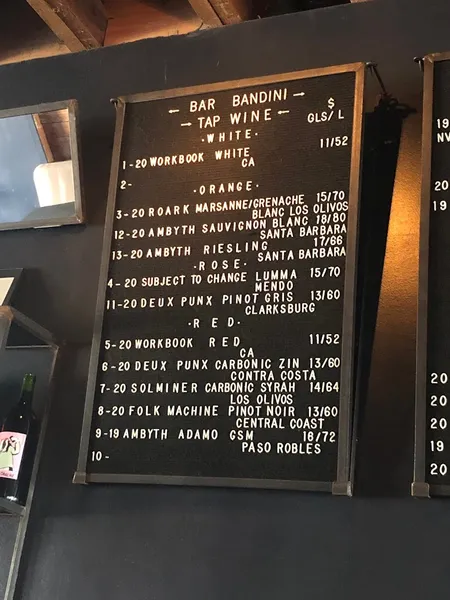 menu of Bar Bandini