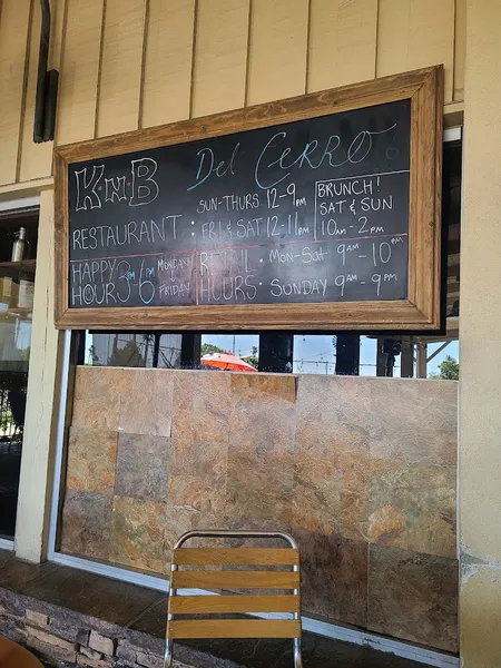 menu of KnB Bistro