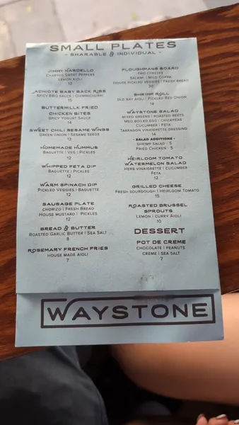 menu of Waystone