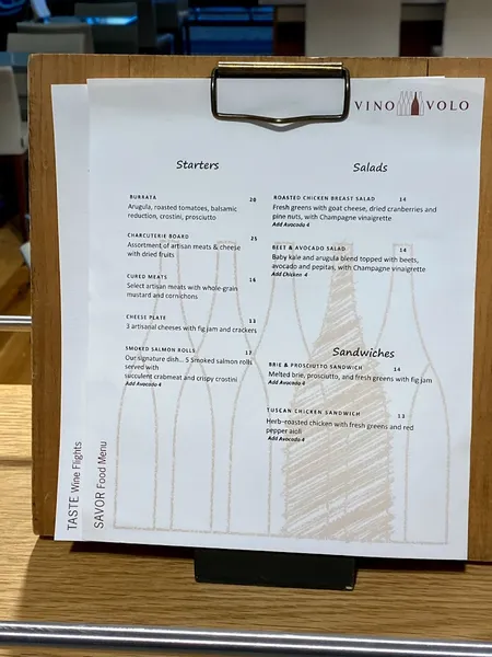 menu of Vino Volo