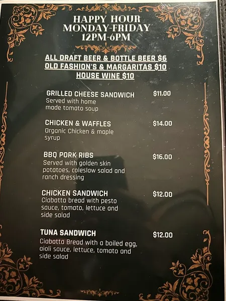 menu of Casey's Irish Pub