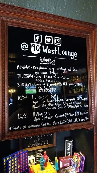 menu of 90 West Lounge