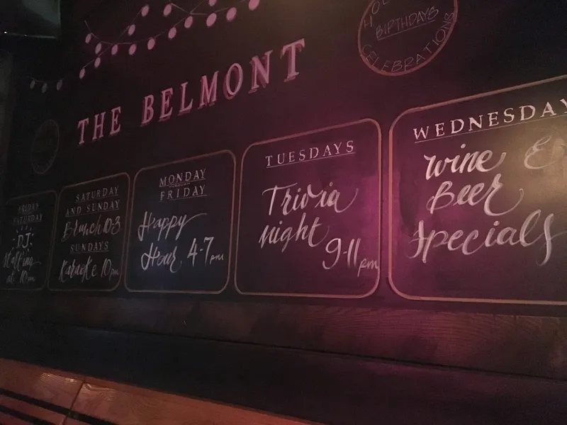 menu of The Belmont