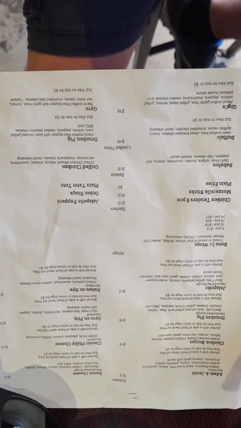 menu of Balboa's Tap House