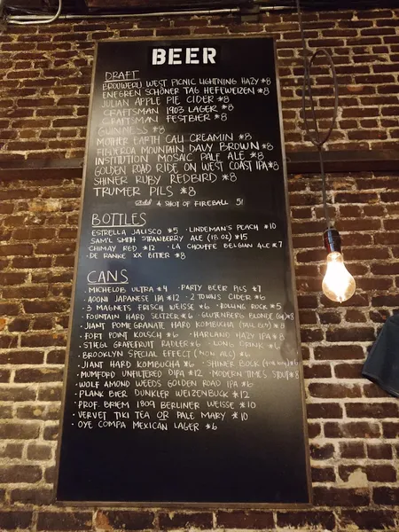 menu of The York