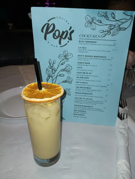 menu of Pop’s Cocina & Bar