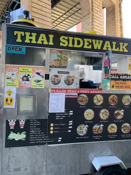 menu of Thai Sidewalk