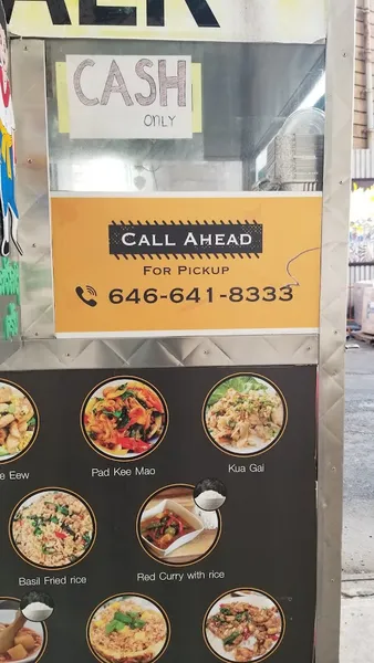 menu of Thai Sidewalk